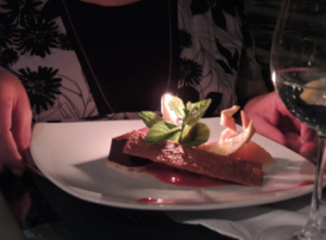 Dessert with Candle Romantic Birthday Budapest Cruise
