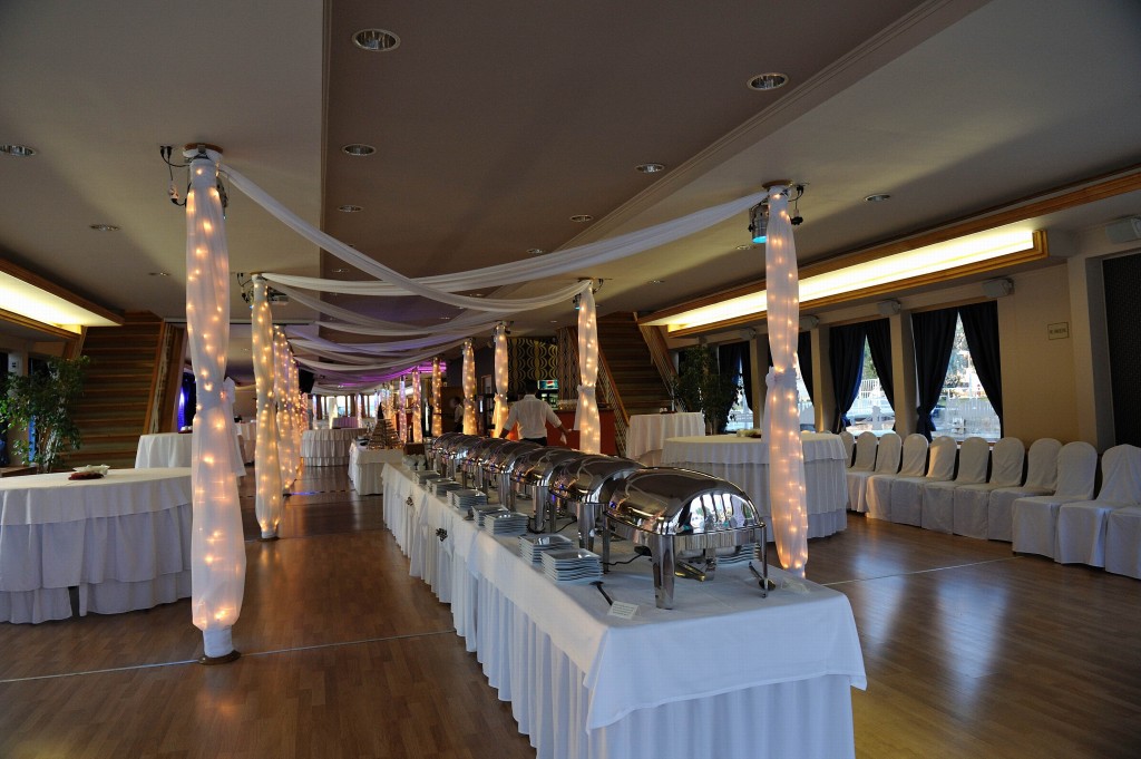 Europa Ship Europa Hall with Basic Buffet Style Dinner Party Decor