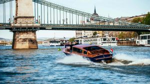 Luxury Yacht Danube River Budapest by Bridge