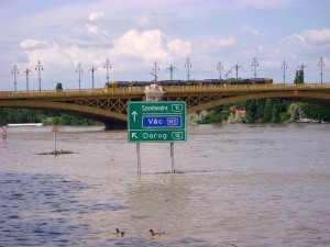 Budapest Danube River Flooding Margaret Bridge Klein