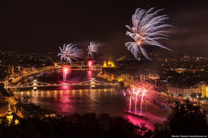 Budapest Fireworks on river Danube 2014 Miroslav Petrasko