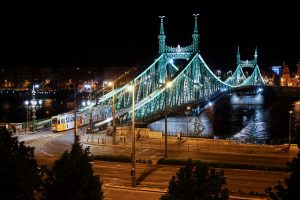 Streetcar by Liberty Bridge Night Budapest River Attractions John Morris