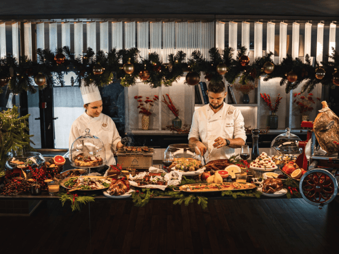 Chefs on Gourmet Christmas Dinner Cruise on River Diva Ship Budapest