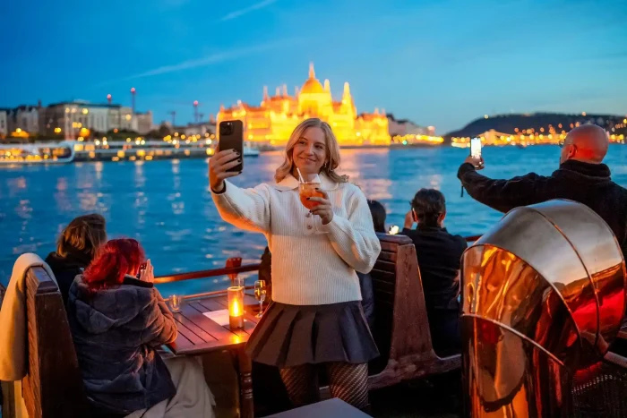 Kisfaludy Paddle Steamer Historical Boat Budapest River Cruise Paddle Steamer Copper Funnels