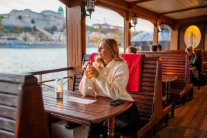 Kisfaludy Paddle Steamer Historical Boat Budapest River Cruise Paddle Steamer Interior Wooden Benches