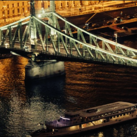 Liberty Bridge Budapest by the river Danube Hungary