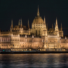 Hungarian Parliament Rose Golden Illuminated Night River Cruise Walks Sights Anton Lovász
