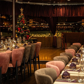 Taltos Catamaran Budapest River Cruise Interior Boat Private Venue Hire Christmas