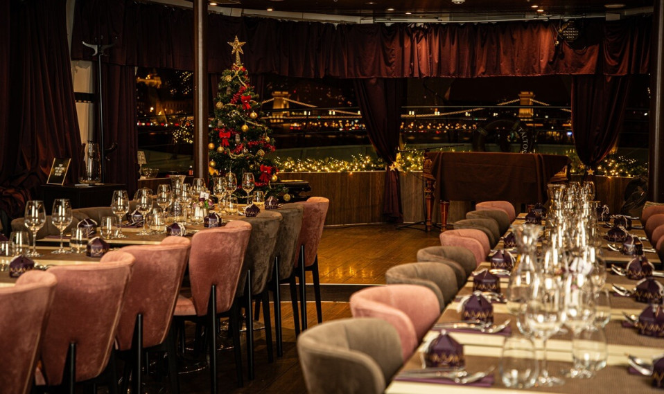 Taltos Catamaran Budapest River Cruise Interior Boat Private Venue Hire Christmas