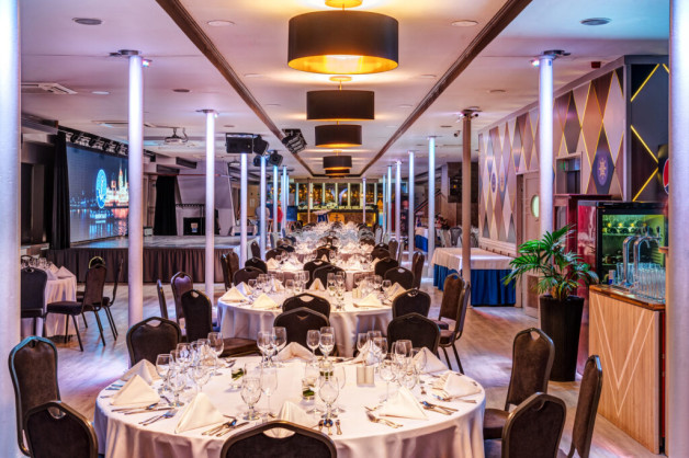 Europa Boat Private Event Venue Hire Budapest Hungary Danube River Cruise Gala Dinner XL LED