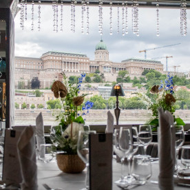 Budapest Panorama Boat Stationary Event Venue Hire Views over Castle Day View