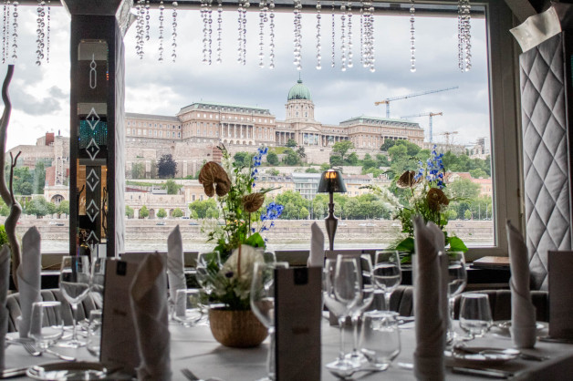 Budapest Panorama Boat Stationary Event Venue Hire Views over Castle Day View