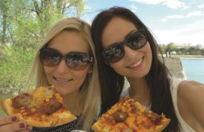 Pizza on Budapest Snack Cruise
