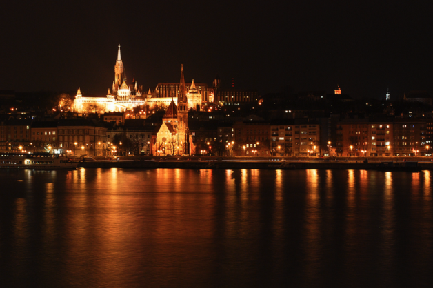 Matthias Church Night River Sights Romantic Budapest